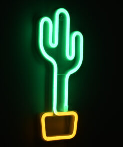 GloboStar® 78574 Φωτιστικό Ταμπέλα Φωτεινή Επιγραφή NEON LED Σήμανσης CACTUS 5W με Καλώδιο Τροφοδοσίας USB - Μπαταρίας 3xAAA (Δεν Περιλαμβάνονται) - Πράσινο - Κίτρινο 11 78574 5