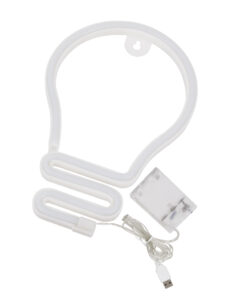 GLOBOSTAR® NEONSIGN 78575 Διακοσμητικό Φωτιστικό Τοίχου Ένδειξης / Σήμανσης "LAMP" LED 2W 100lm 300° DC 5V με USB 2.0 & 3xAA Μπαταρίες IP20 Θερμό Λευκό 2700K - Μ15 x Π1.5 x Υ23cm - 2 Χρόνια Εγγύηση 9 78575 3