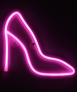GloboStar® 78577 Φωτιστικό Ταμπέλα Φωτεινή Επιγραφή NEON LED Σήμανσης WOMEN SHOES 5W με Καλώδιο Τροφοδοσίας USB - Μπαταρίας 3xAAA (Δεν Περιλαμβάνονται) - Ροζ 9 78577 4