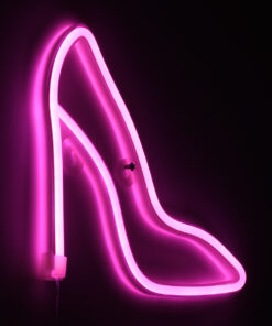 GloboStar® 78577 Φωτιστικό Ταμπέλα Φωτεινή Επιγραφή NEON LED Σήμανσης WOMEN SHOES 5W με Καλώδιο Τροφοδοσίας USB - Μπαταρίας 3xAAA (Δεν Περιλαμβάνονται) - Ροζ 10 78577 5