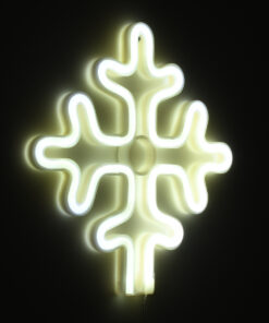 GloboStar® 78581 Φωτιστικό Ταμπέλα Φωτεινή Επιγραφή NEON LED Σήμανσης SNOWFLAKE 5W με Καλώδιο Τροφοδοσίας USB - Μπαταρίας 3xAAA (Δεν Περιλαμβάνονται) - Ψυχρό Λευκό 6000K 11 78580 5