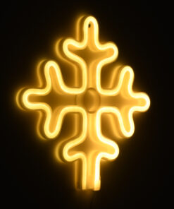 GloboStar® 78582 Φωτιστικό Ταμπέλα Φωτεινή Επιγραφή NEON LED Σήμανσης SNOWFLAKE 5W με Καλώδιο Τροφοδοσίας USB - Μπαταρίας 3xAAA (Δεν Περιλαμβάνονται) - Θερμό Λευκό 2700K 11 78582 5