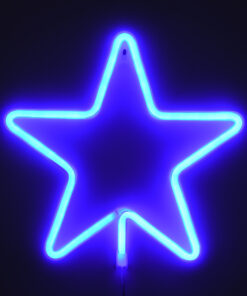 GloboStar® 78583 Φωτιστικό Ταμπέλα Φωτεινή Επιγραφή NEON LED Σήμανσης STAR 5W με Καλώδιο Τροφοδοσίας USB - Μπαταρίας 3xAAA (Δεν Περιλαμβάνονται) - Γαλάζιο 10 78583 4