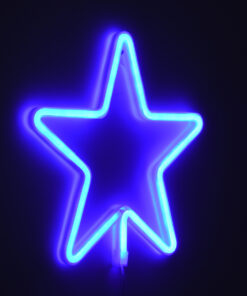 GloboStar® 78583 Φωτιστικό Ταμπέλα Φωτεινή Επιγραφή NEON LED Σήμανσης STAR 5W με Καλώδιο Τροφοδοσίας USB - Μπαταρίας 3xAAA (Δεν Περιλαμβάνονται) - Γαλάζιο 11 78583 5