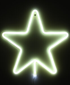 GloboStar® 78584 Φωτιστικό Ταμπέλα Φωτεινή Επιγραφή NEON LED Σήμανσης STAR 5W με Καλώδιο Τροφοδοσίας USB - Μπαταρίας 3xAAA (Δεν Περιλαμβάνονται) - Ψυχρό Λευκό 6000K 10 78584 4