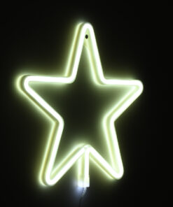 GloboStar® 78584 Φωτιστικό Ταμπέλα Φωτεινή Επιγραφή NEON LED Σήμανσης STAR 5W με Καλώδιο Τροφοδοσίας USB - Μπαταρίας 3xAAA (Δεν Περιλαμβάνονται) - Ψυχρό Λευκό 6000K 11 78584 5
