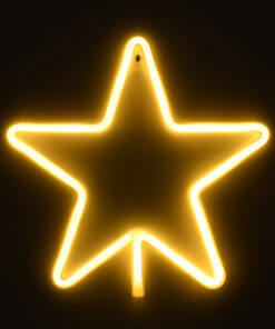 GloboStar® 78585 Φωτιστικό Ταμπέλα Φωτεινή Επιγραφή NEON LED Σήμανσης STAR 5W με Καλώδιο Τροφοδοσίας USB - Μπαταρίας 3xAAA (Δεν Περιλαμβάνονται) - Θερμό Λευκό 2700K 10 78585 4