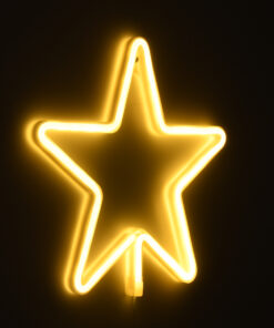 GloboStar® 78585 Φωτιστικό Ταμπέλα Φωτεινή Επιγραφή NEON LED Σήμανσης STAR 5W με Καλώδιο Τροφοδοσίας USB - Μπαταρίας 3xAAA (Δεν Περιλαμβάνονται) - Θερμό Λευκό 2700K 11 78585 5