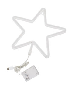 GloboStar® 78586 Φωτιστικό Ταμπέλα Φωτεινή Επιγραφή NEON LED Σήμανσης STAR 5W με Καλώδιο Τροφοδοσίας USB - Μπαταρίας 3xAAA (Δεν Περιλαμβάνονται) - Ροζ 9 78586 3