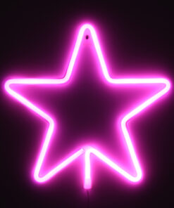 GloboStar® 78586 Φωτιστικό Ταμπέλα Φωτεινή Επιγραφή NEON LED Σήμανσης STAR 5W με Καλώδιο Τροφοδοσίας USB - Μπαταρίας 3xAAA (Δεν Περιλαμβάνονται) - Ροζ 10 78586 4