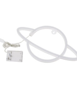GloboStar® 78588 Φωτιστικό Ταμπέλα Φωτεινή Επιγραφή NEON LED Σήμανσης PLANET SATURN 5W με Καλώδιο Τροφοδοσίας USB - Μπαταρίας 3xAAA (Δεν Περιλαμβάνονται) - Ροζ 9 78588 3