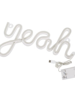 GloboStar® 78589 Φωτιστικό Ταμπέλα Φωτεινή Επιγραφή NEON LED Σήμανσης YEAH 5W με Καλώδιο Τροφοδοσίας USB - Μπαταρίας 3xAAA (Δεν Περιλαμβάνονται) - Κόκκινο 9 78589 3