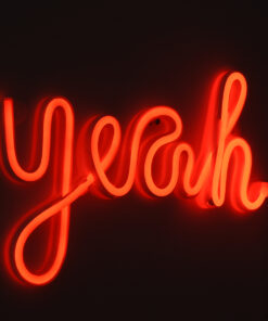 GloboStar® 78589 Φωτιστικό Ταμπέλα Φωτεινή Επιγραφή NEON LED Σήμανσης YEAH 5W με Καλώδιο Τροφοδοσίας USB - Μπαταρίας 3xAAA (Δεν Περιλαμβάνονται) - Κόκκινο 11 78589 5