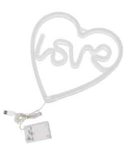 GloboStar® 78591 Φωτιστικό Ταμπέλα Φωτεινή Επιγραφή NEON LED Σήμανσης LOVE & HEART 5W με Καλώδιο Τροφοδοσίας USB - Μπαταρίας 3xAAA (Δεν Περιλαμβάνονται) - Ροζ & Θερμό Λευκό 2700K 9 78591 3