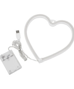 GloboStar® 78592 Φωτιστικό Ταμπέλα Φωτεινή Επιγραφή NEON LED Σήμανσης HEART 5W με Καλώδιο Τροφοδοσίας USB - Μπαταρίας 3xAAA (Δεν Περιλαμβάνονται) - Ροζ 9 78592 3