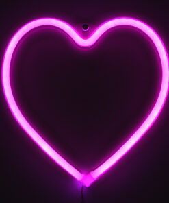 GloboStar® 78592 Φωτιστικό Ταμπέλα Φωτεινή Επιγραφή NEON LED Σήμανσης HEART 5W με Καλώδιο Τροφοδοσίας USB - Μπαταρίας 3xAAA (Δεν Περιλαμβάνονται) - Ροζ 10 78592 4