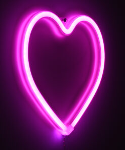 GloboStar® 78592 Φωτιστικό Ταμπέλα Φωτεινή Επιγραφή NEON LED Σήμανσης HEART 5W με Καλώδιο Τροφοδοσίας USB - Μπαταρίας 3xAAA (Δεν Περιλαμβάνονται) - Ροζ 11 78592 5