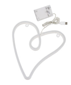 GloboStar® 78594 Φωτιστικό Ταμπέλα Φωτεινή Επιγραφή NEON LED Σήμανσης CALLIGRAPHIC HEART LINE 5W με Καλώδιο Τροφοδοσίας USB - Μπαταρίας 3xAAA (Δεν Περιλαμβάνονται) - Ροζ 9 78594 3