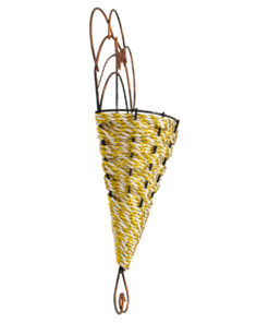 GloboStar® 78602 Κασπώ Τεχνητών Φυτών Επιτοίχιο Μεταλικό με Χάλκινες Λεπτομέρειες και Λευκό Χρυσό Σχοινί Μ16.5 x Π6.5 x Υ29cm 7 78602 4