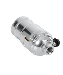 Alternative view of GloboStar® 78965 Ντουί Vintage Industrial Retro E27 με Διακόπτη ON/OFF - Ασημί - Μ5.5 x Π3.6 x Υ7cm