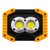 GloboStar® GLOBOSTAR® HELPLAMP 79037 Προβολέας Φακός Camping LED 20W 2000lm 120° DC 5V με Επαναφορτιζόμενη Μπαταρία Li-ion 3.6V 2x18650 4600mAh IP20 Ψυχρό Λευκό 6000K - Sanan COB Chip - Μαύρο & Κίτρινο - Μ11.5 x Π10 x Υ23cm - 1 Χρόνο Εγγύηση
