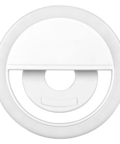 Alternative view of GloboStar® 79042 Selfie Ring Light LED SMD 2W 200 lm Λευκό Σώμα με Ενσωματωμένη Επαναφορτιζόμενη Μπαταρία 500mAh & Καλώδιο Φόρτισης Micro USB Ψυχρό Λευκό 6000 K για Κινητό Τηλέφωνο και Tablet Φ8.5 x Υ2.5cm