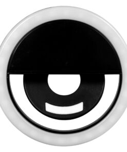 Alternative view of GloboStar® 79043 Selfie Ring Light LED SMD 2W 200 lm Μαύρο Σώμα με Ενσωματωμένη Επαναφορτιζόμενη Μπαταρία 500mAh & Καλώδιο Φόρτισης Micro USB Ψυχρό Λευκό 6000 K για Κινητό Τηλέφωνο και Tablet Φ8.5 x Υ2.5cm