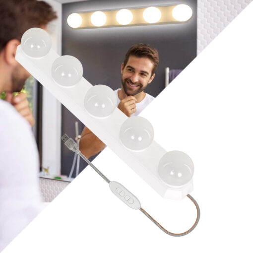 GloboStar® GloboStar® 79048 Φωτιστικό για Μακιγιάζ - Καθρέπτη - Πίνακα - Ντουλάπας LED 8W 800lm DC 5V με Καλώδιο Τροφοδοσίας USB & Ενσωματωμένο Χειριστήριο Εναλλαγής Χρωμάτων Αδιάβροχο IP54 CCT Θερμό 2700K έως Ψυχρό 6000K Dimmable