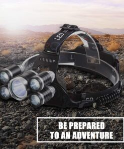 GloboStar® 79059 Φακός Κεφαλής Επαναφορτιζόμενος LED CREE XML2-T6 Chip 30 Watt 2000lm με 2 x 18650 Μπαταρίες 5200mAh Ψυχρό Λευκό 6000K - Μ9 x Π7.5 x Υ9cm 32 79059 14