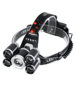 GloboStar® GloboStar® 79059 Φακός Κεφαλής Επαναφορτιζόμενος LED CREE XML2-T6 Chip 30 Watt 2000lm με 2 x 18650 Μπαταρίες 5200mAh Ψυχρό Λευκό 6000K - Μ9 x Π7.5 x Υ9cm