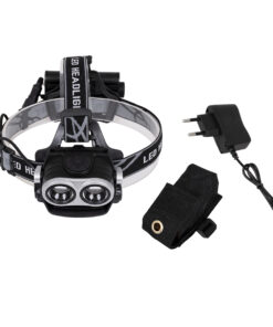 GloboStar® 79063 Φακός Κεφαλής Επαναφορτιζόμενος και Powerbank Mode 2 x LED CREE COB XML2-T6 Chip 25 Watt 2500lm με 2 x 18650 Μπαταρίες 5000mAh και με Φορτιστή Πρίζας Αδιάβροχος IP65 Ψυχρό Λευκό 6000K 19 79063 9