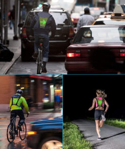 GloboStar® 79069 Γιλέκο Ασφαλείας Φωσφοριζέ Αντανακλαστικό για Ποδηλάτες & Runners με Φωτεινή Σήμανση LED - Ενσωματωμένη Μπαταρία 650mAh DC 5V Επαναφορτιζόμενο με Καλώδιο Τροφοδοσίας USB & Ασύρματο Χειριστήριο - Λαχανί Φωσφοριζέ & Μαύρο Αδιάβροχο IP65 28 79069 13