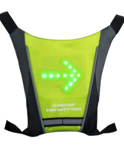 GloboStar® 79069 Γιλέκο Ασφαλείας Φωσφοριζέ Αντανακλαστικό για Ποδηλάτες & Runners με Φωτεινή Σήμανση LED - Ενσωματωμένη Μπαταρία 650mAh DC 5V Επαναφορτιζόμενο με Καλώδιο Τροφοδοσίας USB & Ασύρματο Χειριστήριο - Λαχανί Φωσφοριζέ & Μαύρο Αδιάβροχο IP65 18 79069 3