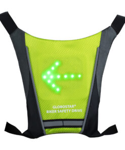 GloboStar® 79069 Γιλέκο Ασφαλείας Φωσφοριζέ Αντανακλαστικό για Ποδηλάτες & Runners με Φωτεινή Σήμανση LED - Ενσωματωμένη Μπαταρία 650mAh DC 5V Επαναφορτιζόμενο με Καλώδιο Τροφοδοσίας USB & Ασύρματο Χειριστήριο - Λαχανί Φωσφοριζέ & Μαύρο Αδιάβροχο IP65 19 79069 4