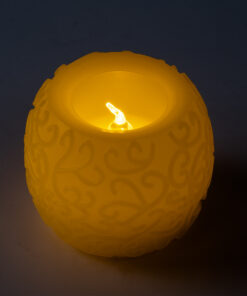 GloboStar® GloboStar® CANDLE 79537 Διακοσμητικό Realistic Κερί με LED Εφέ Κινούμενης Φλόγας - Μπαταρίας 3 x LR1130 Θερμό Λευκό 2700K Μπεζ D6 x H5cm