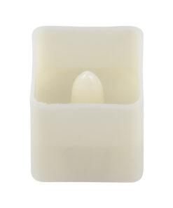 GloboStar® CANDLE 79538 ΣΕΤ 12 x Διακοσμητικά Realistic Κεράκια με LED Εφέ Κινούμενης Φλόγας - Μπαταρίας 12 x CR2032 Θερμό Λευκό 2700K Μπεζ L3.5 x W3.5 x H3.5cm 9 79538 3