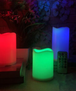 GloboStar® 79556 ΣΕΤ 3 Διακοσμητικών Realistic Κεριών Παραφίνης με LED Εφέ Κινούμενης Φλόγας - Μπαταρίας & Ασύρματο Χειριστήριο IR Πολύχρωμα RGB Dimmable 9 79556 4