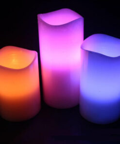 GloboStar® 79556 ΣΕΤ 3 Διακοσμητικών Realistic Κεριών Παραφίνης με LED Εφέ Κινούμενης Φλόγας - Μπαταρίας & Ασύρματο Χειριστήριο IR Πολύχρωμα RGB Dimmable 10 79556 5