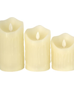 Alternative view of GloboStar® 79561 ΣΕΤ 3 Διακοσμητικών Realistic Κεριών Παραφίνης με LED Εφέ Κινούμενης Φλόγας - Μπαταρίας & Ασύρματο Χειριστήριο IR Σχέδιο Λιωμένο Κερί Θερμό Λευκό 3000K Dimmable