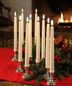 GloboStar® 79564 ΣΕΤ 12 Διακοσμητικών Realistic Κεριών Κηροπηγίου με LED Εφέ Κινούμενης Φλόγας - Μπαταρίας & Ασύρματο Χειριστήριο IR Θερμό Λευκό 2700K Dimmable 17 79564 7