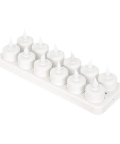 Alternative view of GloboStar® 79565 ΣΕΤ 12 Διακοσμητικών Realistic Κεριών με LED Εφέ Κινούμενης Φλόγας - με Ενσωματωμένη Μπαταρία - Επαναφορτιζόμενα & Βάση Φόρτισης Θερμό Λευκό 2700K