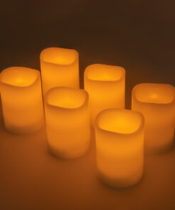 Alternative view of GloboStar® WISHFULL 79566 ΣΕΤ 6 Διακοσμητικών Realistic Κεριών Παραφίνης με LED Εφέ Κινούμενης Φλόγας - Μπαταρίας & Ασύρματο Χειριστήριο IR Σχέδιο Λιωμένο Κερί Θερμό Λευκό 2700K Dimmable