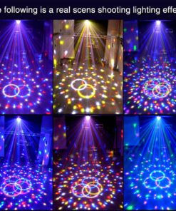 GloboStar® 79601-1 LED Party Disco Μπάλα με Περιστρεφόμενα Φωτορυθμικά Εφέ Πολύχρωμη RGB 15W με Sound Control Activated Εφέ και με Ασύρματο Χειριστήριο AC 230V IP20 Μ11 x Π8.6 x Υ13cm 25 79601 1 12