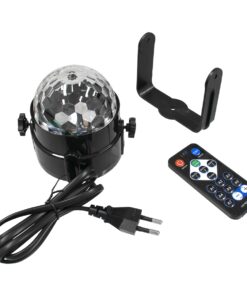 GloboStar® 79601-1 LED Party Disco Μπάλα με Περιστρεφόμενα Φωτορυθμικά Εφέ Πολύχρωμη RGB 15W με Sound Control Activated Εφέ και με Ασύρματο Χειριστήριο AC 230V IP20 Μ11 x Π8.6 x Υ13cm 19 79601 1 6
