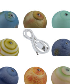 Alternative view of GloboStar® MOON 79609 Επιτραπέζιο Φωτιστικό Πορτατίφ LED 2W 120lm 360° DC 5V IP20 CCT Θερμό Λευκό 2700K - Φυσικό Λευκό 4500K - Ψυχρό Λευκό 6000K Dimmable Πολύχρωμο Πλαστικό με Μπεζ Ξύλο - Μ8 x Π8 x Υ11cm - ΣΕΤ 8 Τεμαχίων - 2 Xρόνια Εγγύηση