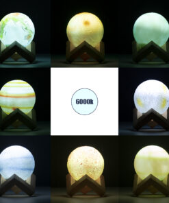 GloboStar® MOON 79609 Επιτραπέζιο Φωτιστικό Πορτατίφ LED 2W 120lm 360° DC 5V IP20 CCT Θερμό Λευκό 2700K - Φυσικό Λευκό 4500K - Ψυχρό Λευκό 6000K Dimmable Πολύχρωμο Πλαστικό με Μπεζ Ξύλο - Μ8 x Π8 x Υ11cm - ΣΕΤ 8 Τεμαχίων - 2 Xρόνια Εγγύηση 13 79609 5