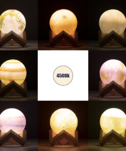 GloboStar® MOON 79609 Επιτραπέζιο Φωτιστικό Πορτατίφ LED 2W 120lm 360° DC 5V IP20 CCT Θερμό Λευκό 2700K - Φυσικό Λευκό 4500K - Ψυχρό Λευκό 6000K Dimmable Πολύχρωμο Πλαστικό με Μπεζ Ξύλο - Μ8 x Π8 x Υ11cm - ΣΕΤ 8 Τεμαχίων - 2 Xρόνια Εγγύηση 14 79609 6