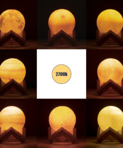 GloboStar® MOON 79609 Επιτραπέζιο Φωτιστικό Πορτατίφ LED 2W 120lm 360° DC 5V IP20 CCT Θερμό Λευκό 2700K - Φυσικό Λευκό 4500K - Ψυχρό Λευκό 6000K Dimmable Πολύχρωμο Πλαστικό με Μπεζ Ξύλο - Μ8 x Π8 x Υ11cm - ΣΕΤ 8 Τεμαχίων - 2 Xρόνια Εγγύηση 15 79609 7