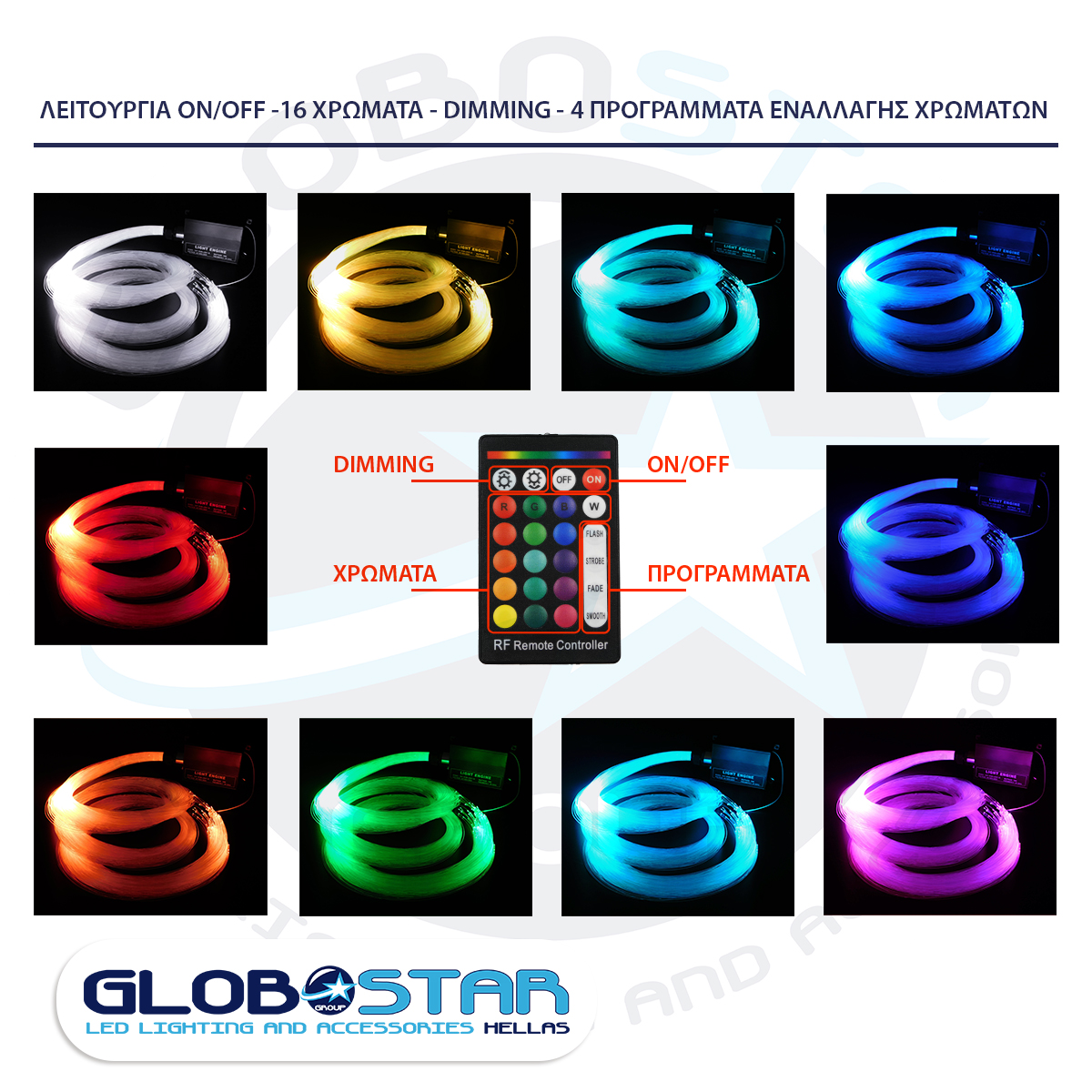GLOBOSTAR® LUMOFIBRA 79614 Σύστημα Οπτικής Ίνας με RF Ασύρματο Χειριστήριο με 280 Οπτικές Ίνες Φ1mm Μήκους 2 Μέτρων LED 16W 1600lm 1° AC 220-240V IP20 Πολύχρωμο RGBW - Μ11.5 x Π9.5 x Υ5.5cm - 2 Χρόνια Εγγύηση 8 GLOBOSTAR® LUMOFIBRA 79614 Σύστημα Οπτικής Ίνας με RF Ασύρματο Χειριστήριο με 280 Οπτικές Ίνες Φ1mm Μήκους 2 Μέτρων LED 16W 1600lm 1° AC 220-240V IP20 Πολύχρωμο RGBW - Μ11.5 x Π9.5 x Υ5.5cm - 2 Χρόνια Εγγύηση - Image 6