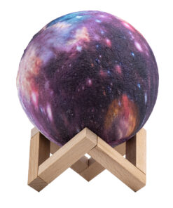 Alternative view of GloboStar® MOON 79616 Επιτραπέζιο Φωτιστικό Πορτατίφ LED 4W 200lm 360° DC 5V IP20 RGBW Dimmable Πολύχρωμο Πλαστικό με Μπεζ Ξύλο - Μ15 x Π15 x Υ19cm - 2 Xρόνια Εγγύηση